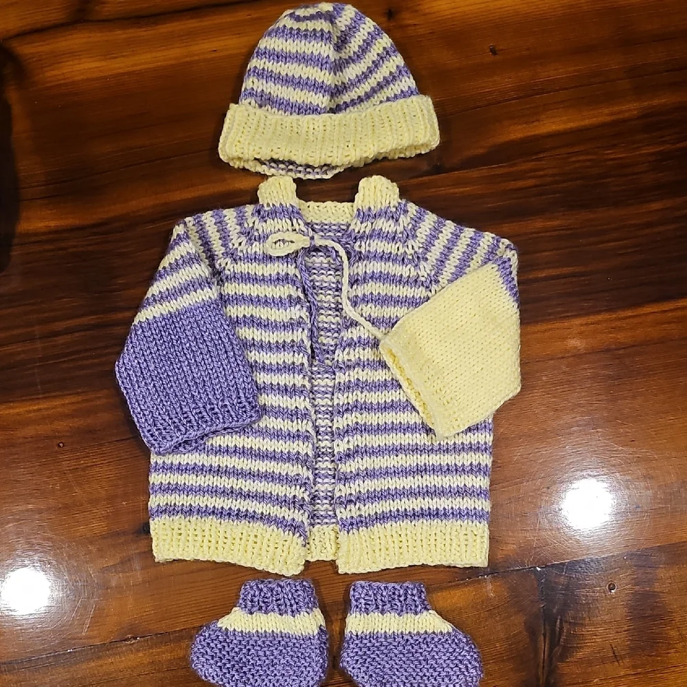 6 Piece Handmade Baby Knitted Top Lot - Picture 5 of 7